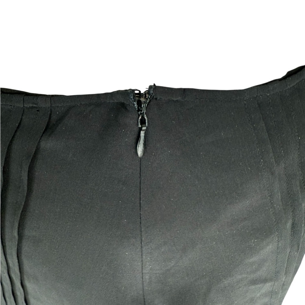 NEW JULIETTE LONGUET Silk Chic Black Ruffled Flower Detail A-Line Skirt Size 10 - Picture 5 of 8
